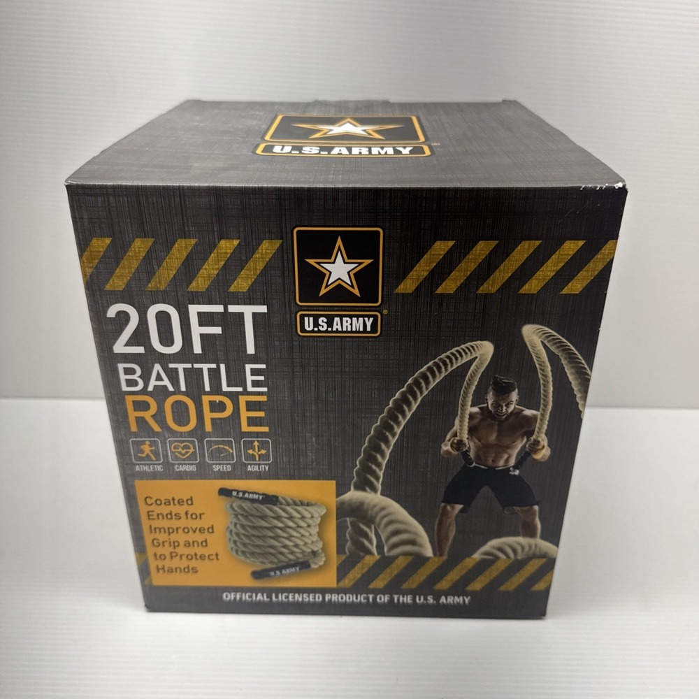 NEW U.S. Army 20 Foot Battle Rope Workout Gym Fitness Cardio Speed Agility